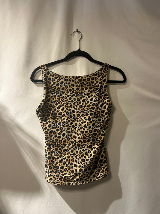 Suuksess Cheetah Print Tank with Built in Bra M