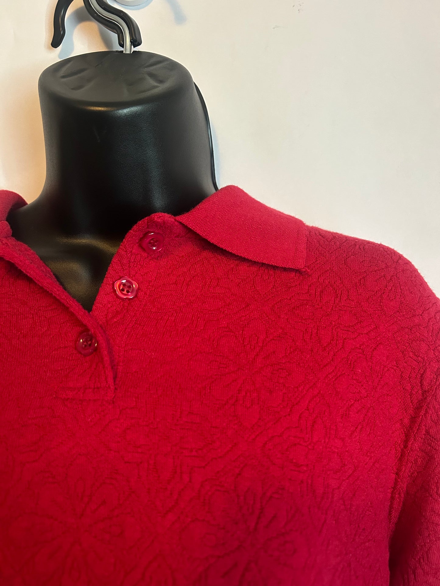 Vintage Alfred Dunner Red Flower Button Up M