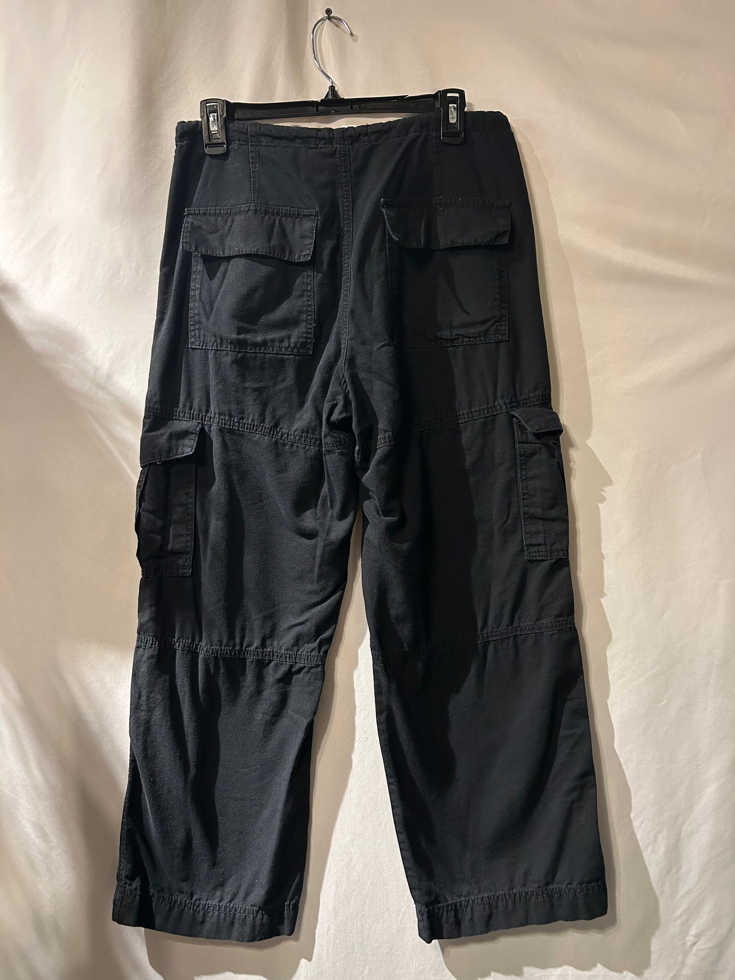 Aeropostale Wide Leg Cargo Black Pants M