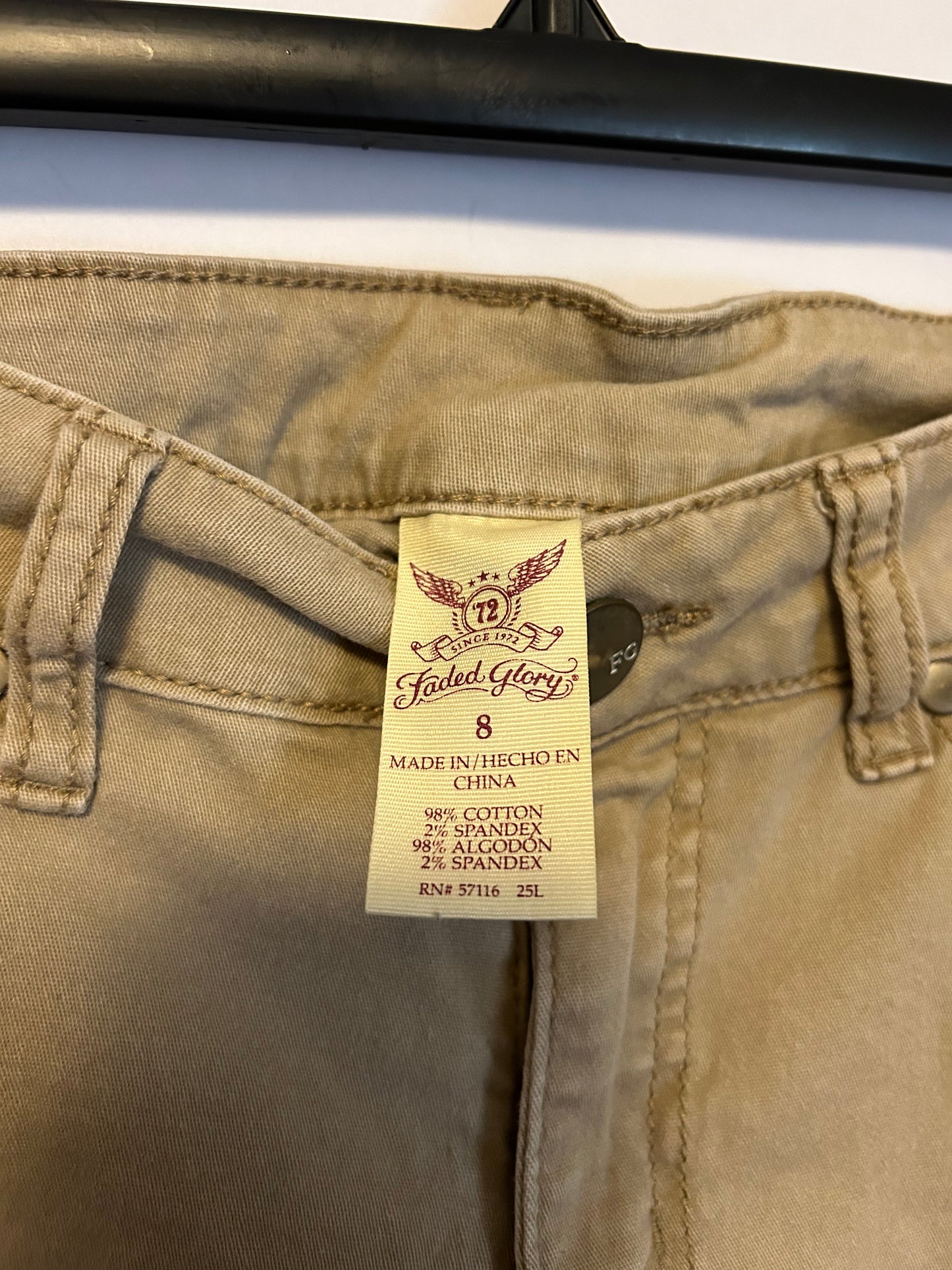 Faded Glory Khaki Shorts 8