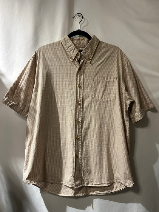 Wrangler Khaki & White Gingham Button Up L