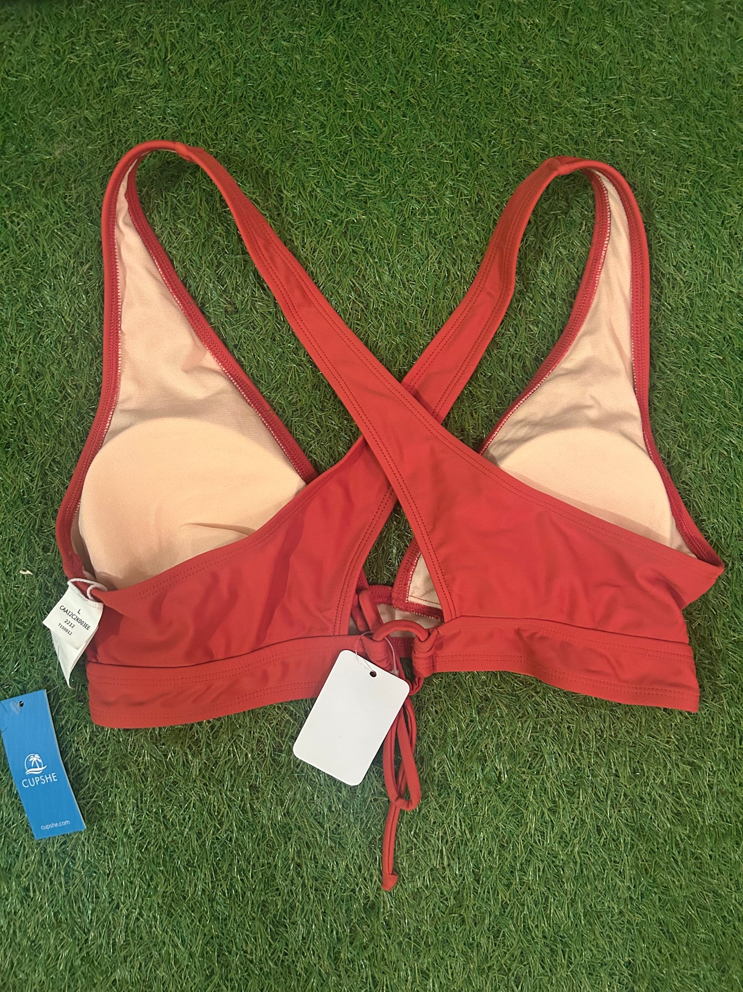 Cupshe Burnt Orange Bikini Top L