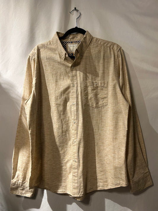Denim & Flower Tan Button Up L