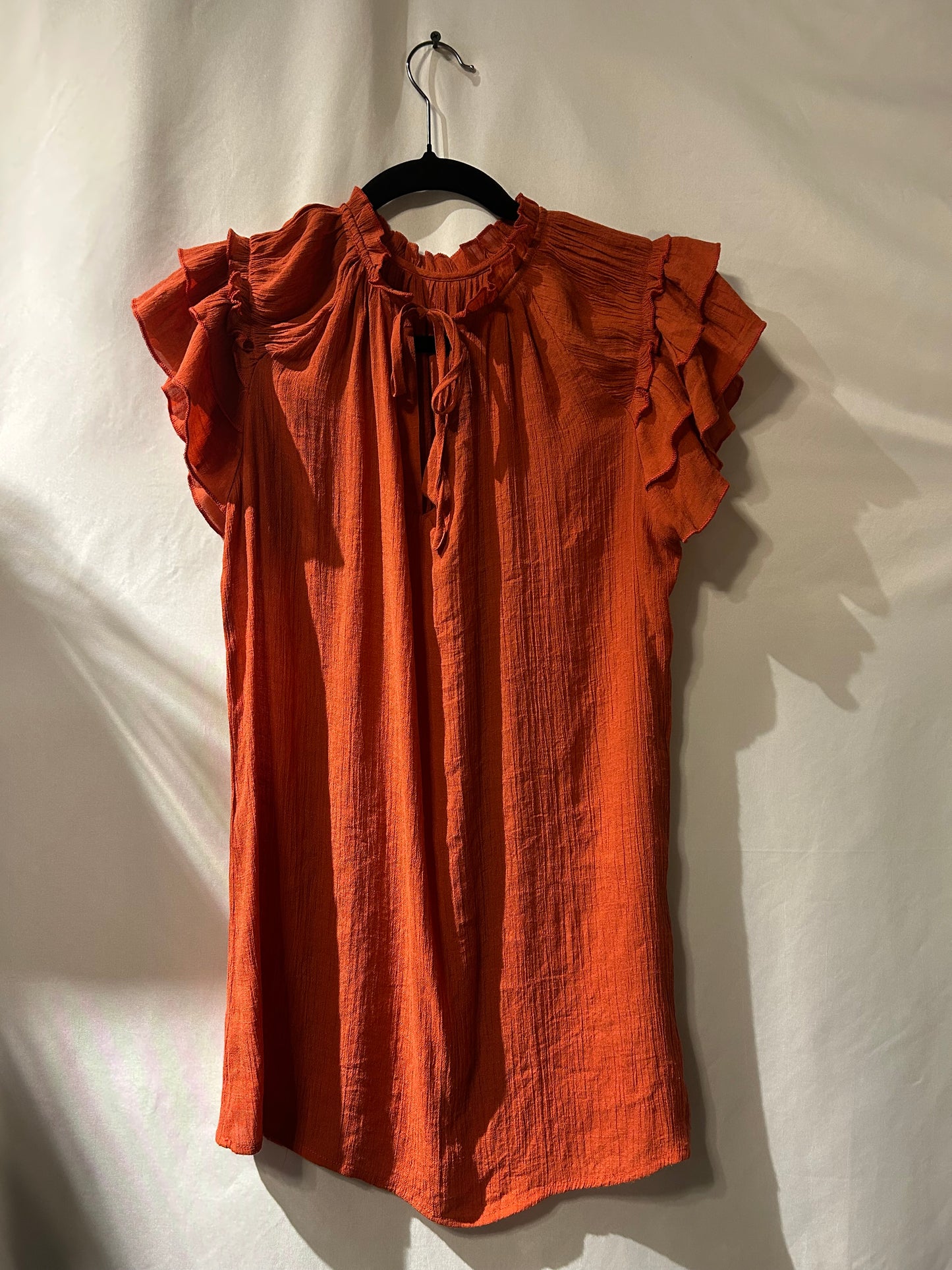 Orange Ruffle Tank L