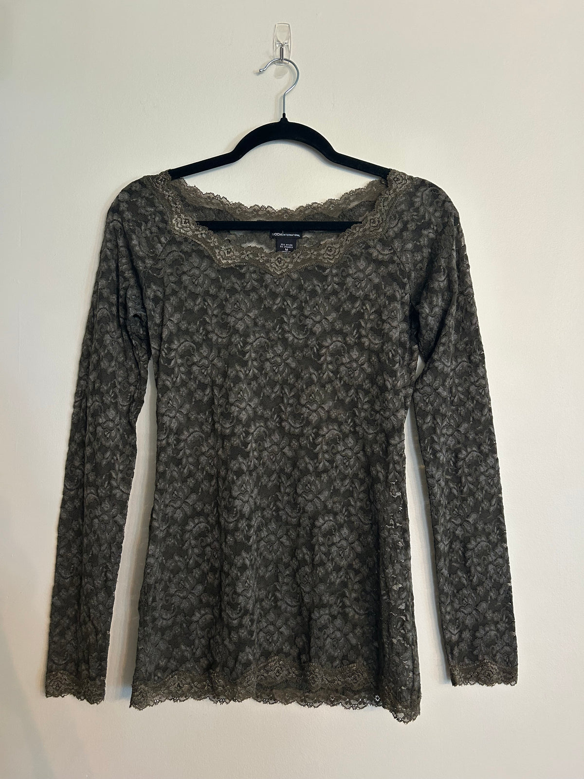 Moda International Green Lace Layering Shirt M