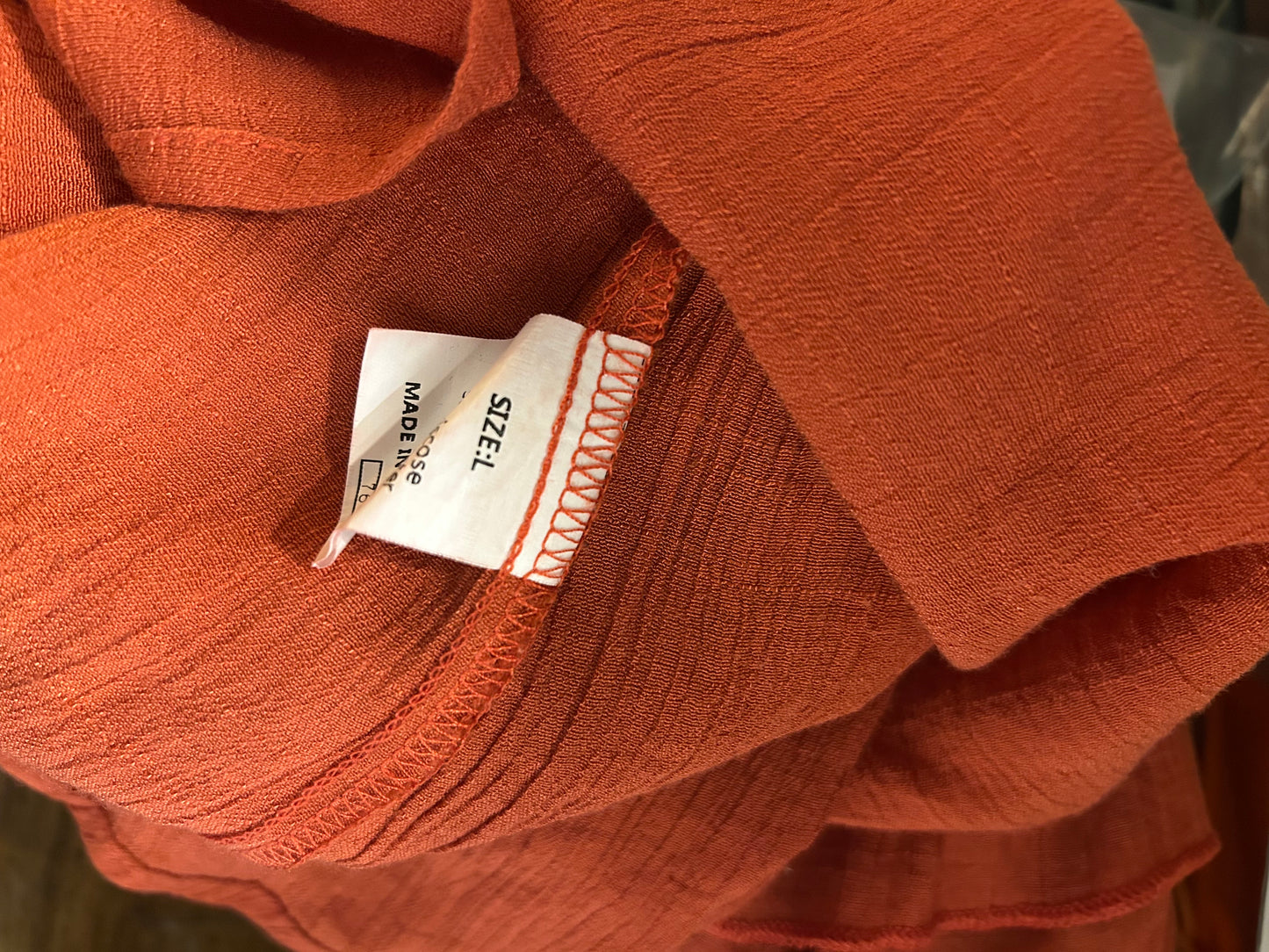 Orange Ruffle Tank L