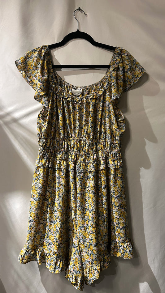 Arula Yellow Floral Romper 1X