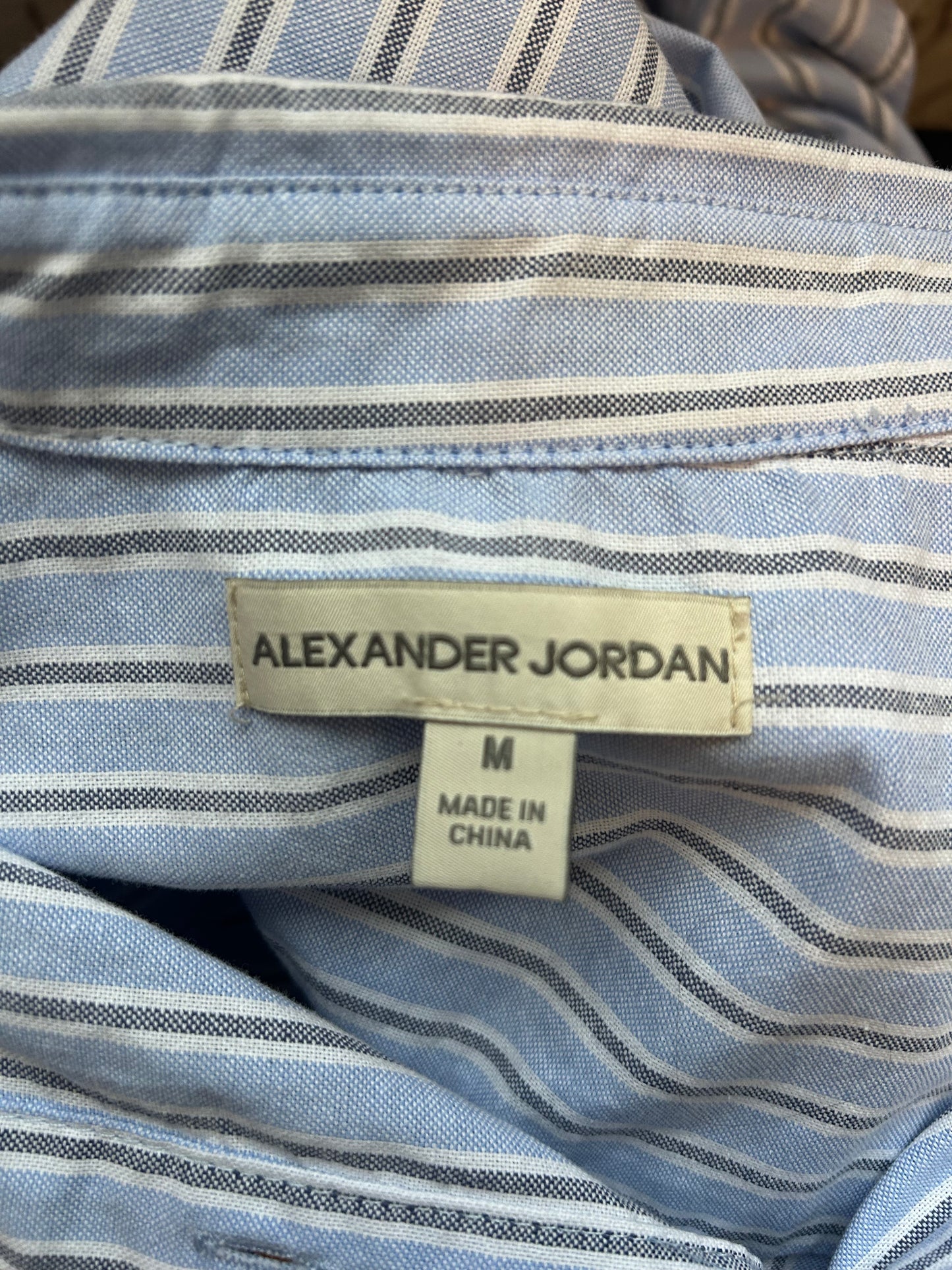 Alexander Jordan Light Blue Striped Button Up M