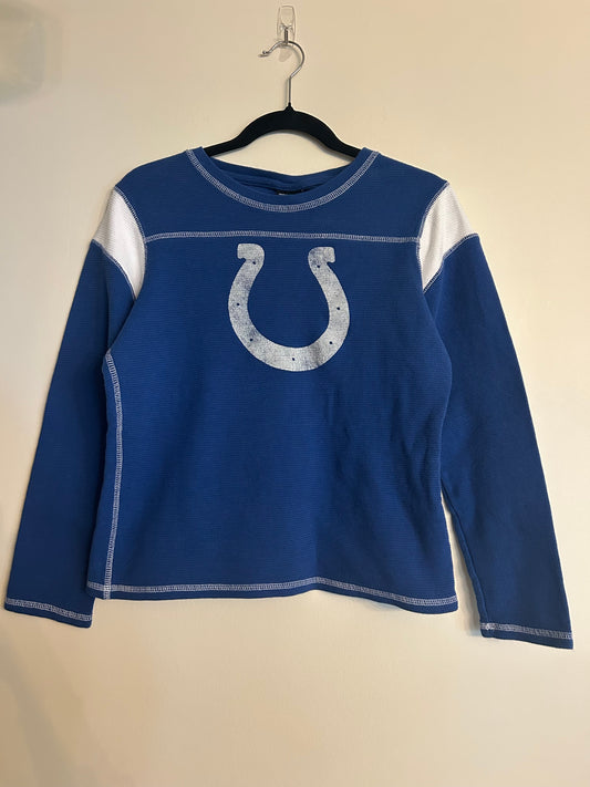 Colts Waffle Knit Contrast Stitching Long Sleeve L