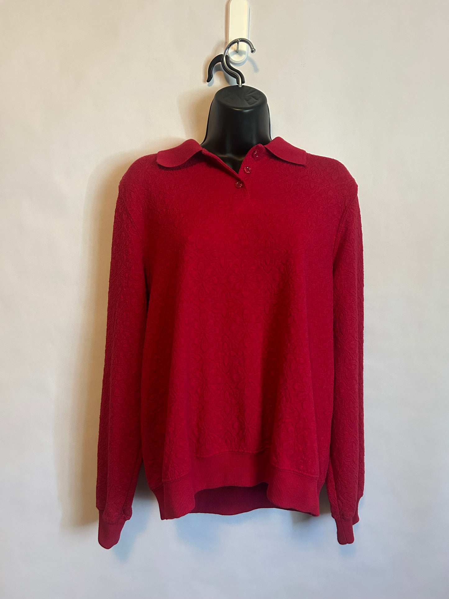 Vintage Alfred Dunner Red Flower Button Up M