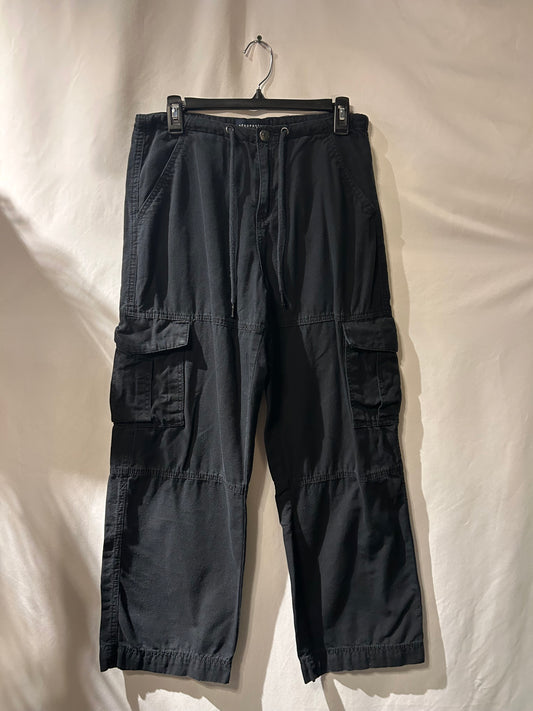 Aeropostale Wide Leg Cargo Black Pants M