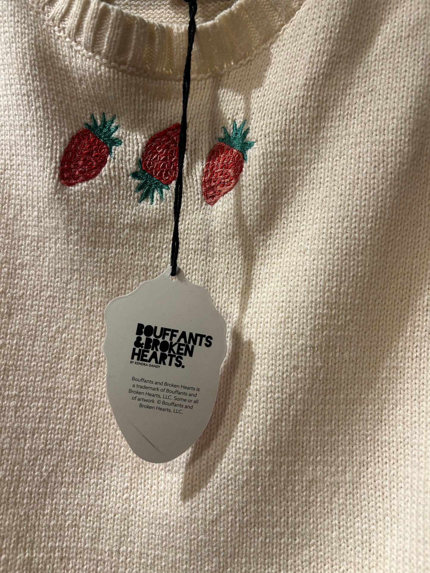 Bouffants & Broken Hearts Strawberry Sweater Tank XS