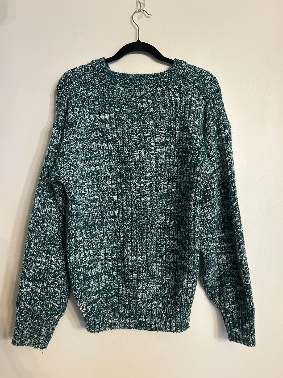 Trend Basics Green & White Blend Sweater L