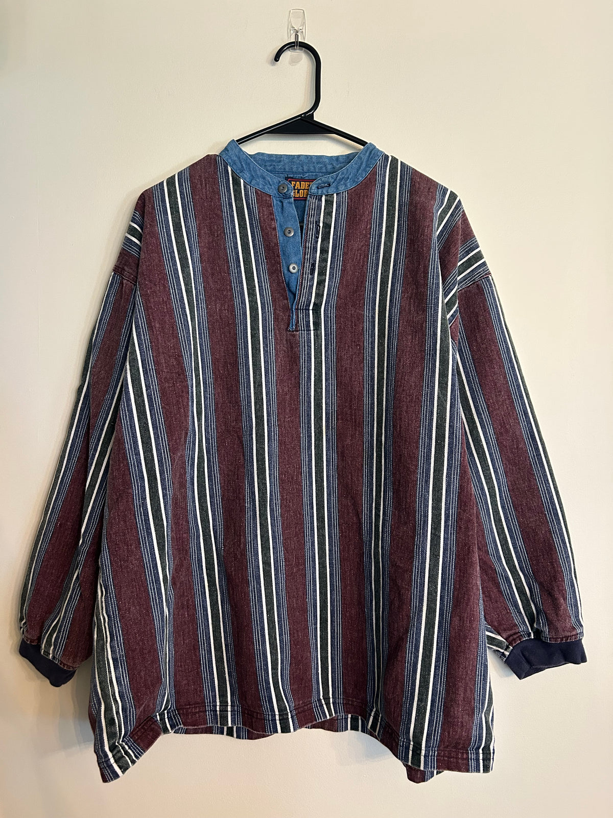 Vintage 90s Faded Glory Henley Shirt L
