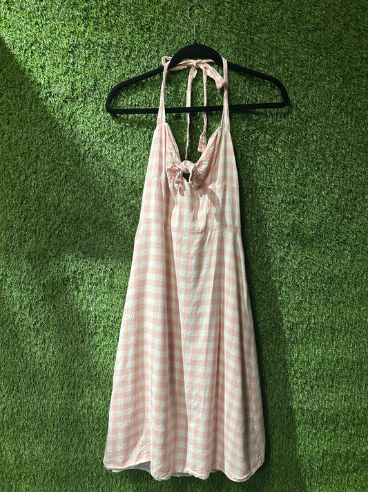 BB Dakota Light Pink Gingham Dress 8