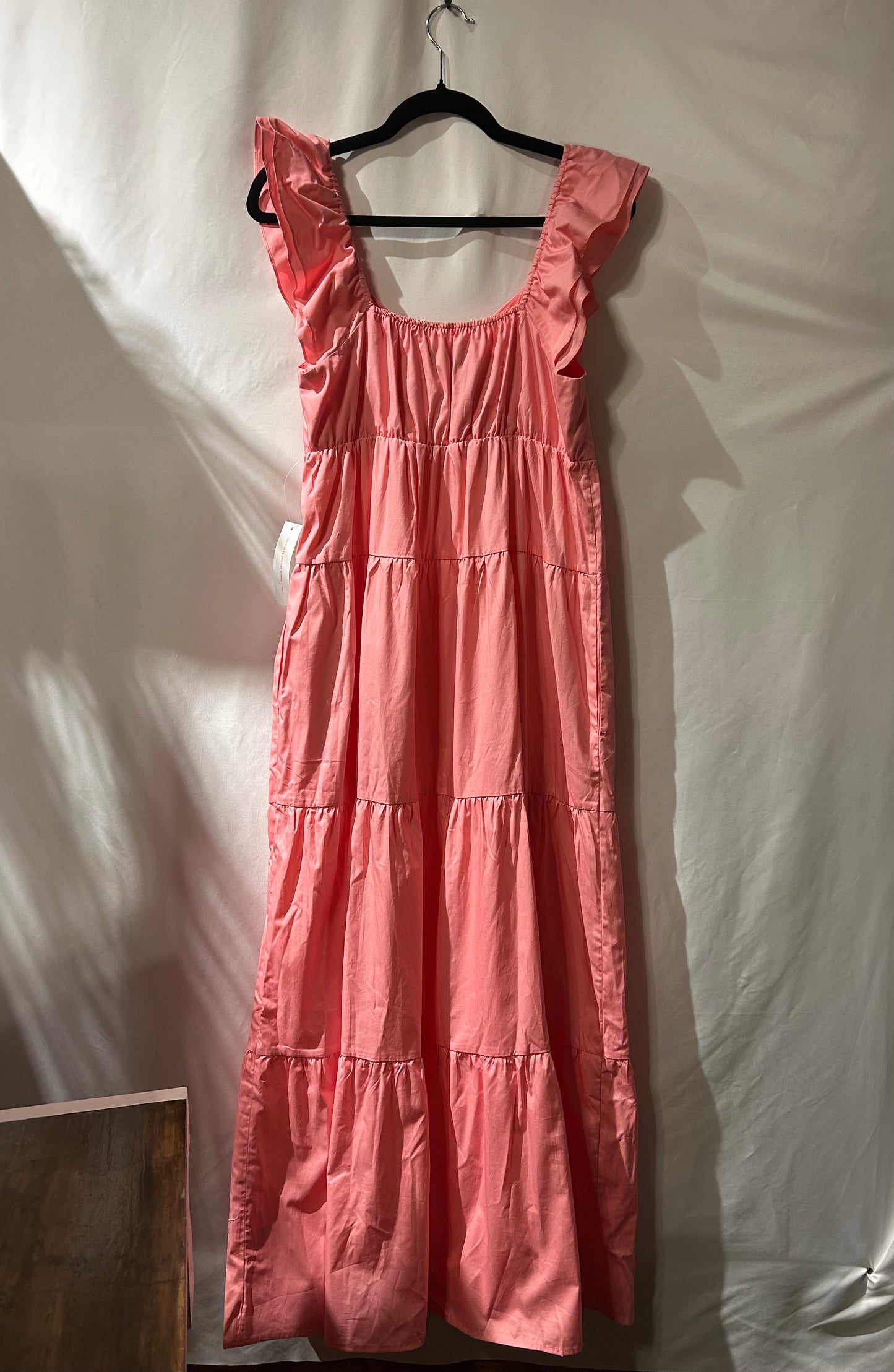 Mod Cloth Notes of Grace Ruffle Sleeve Tiered Pink Maxi Dress M (Retail $99)