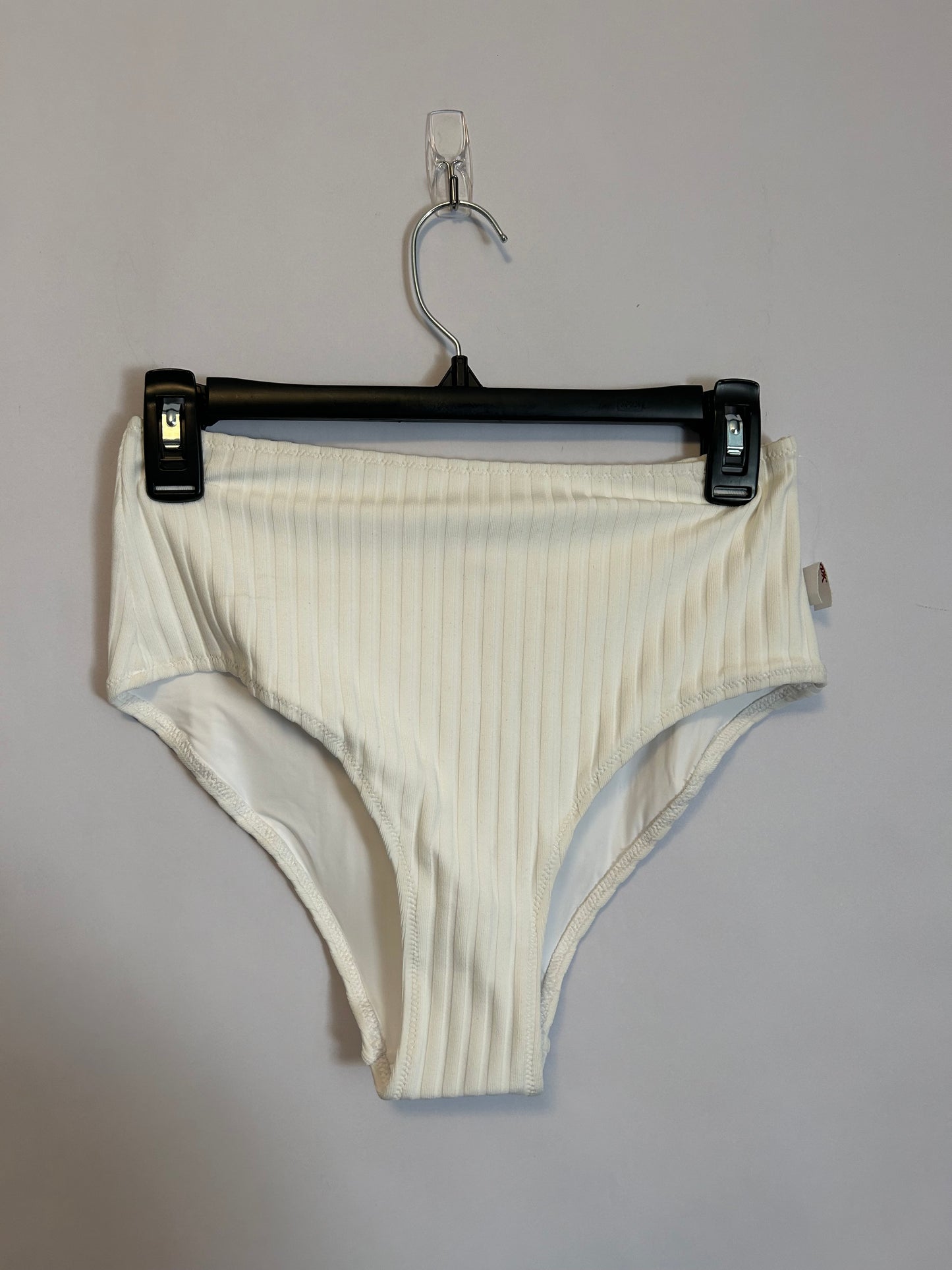 Solid & Striped White Bikini Set M