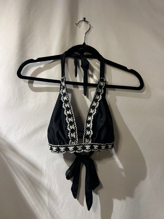 Kona Sol Black Crochet Bikini Top D/DD