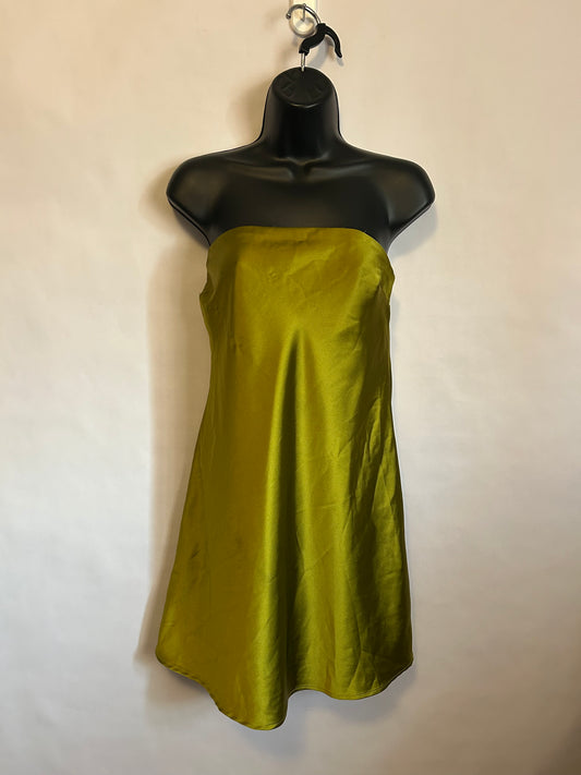 Wild Fable Green Strapless Satin Dress S