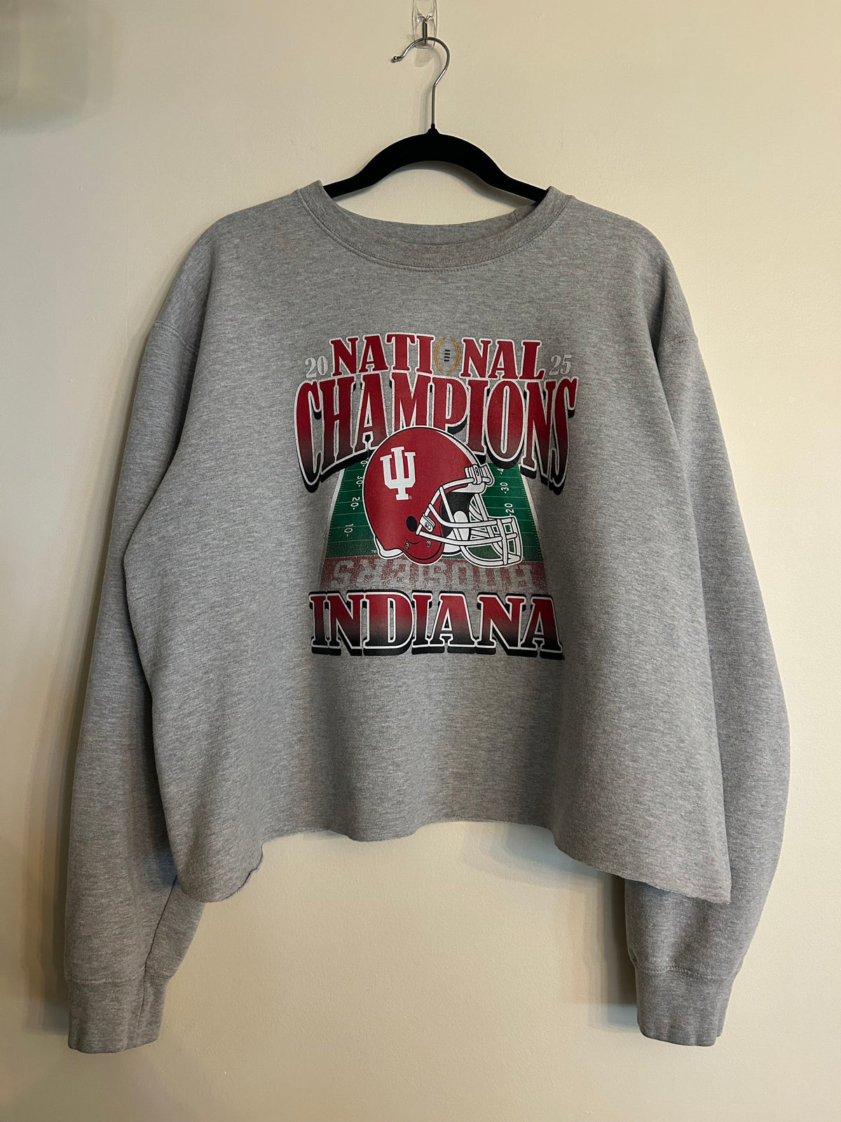 IU 2025 National Champs Cropped Sweatshirt XL