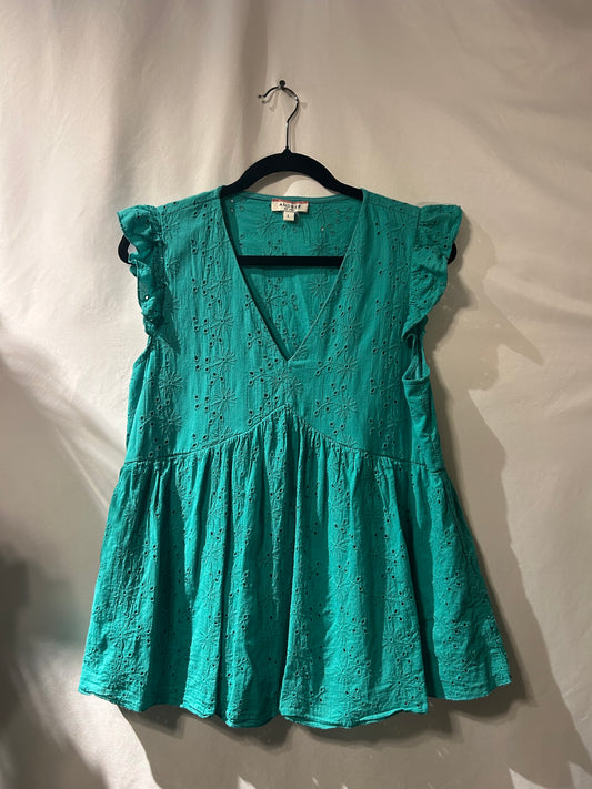 Andrée by Unit Green Eyelet Tank L