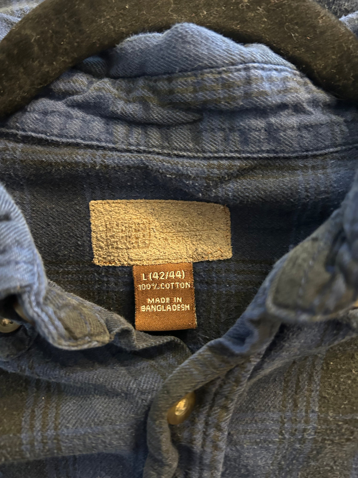 Faded Glory Blue & Black Flannel L