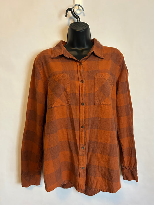 Universal Thread Orange Button Up L