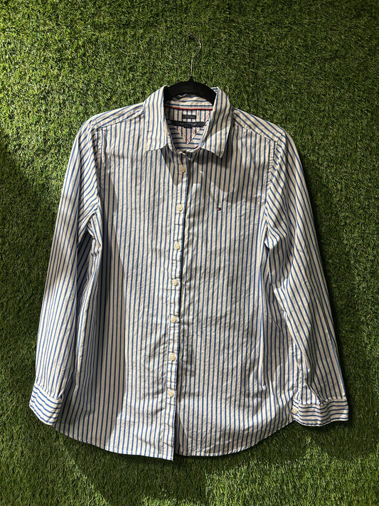 Tommy Hilfiger Light Blue & White Pinstripe Button Up S