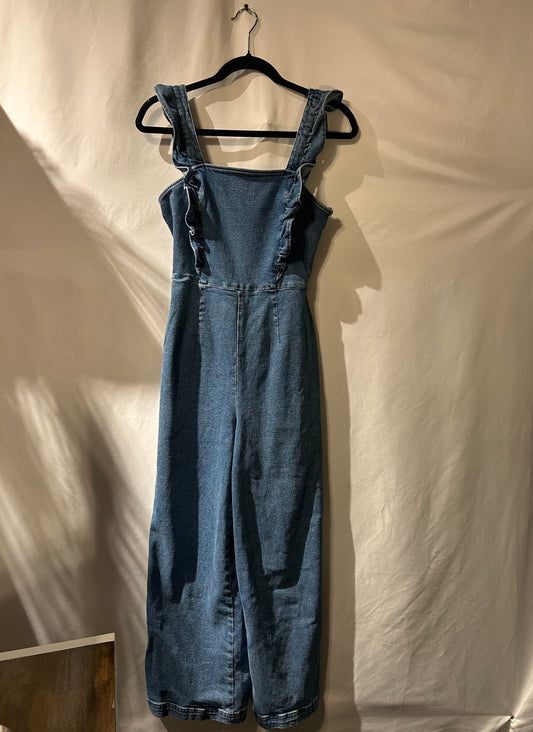 BDG Ruffle Denim Jumpsuit S
