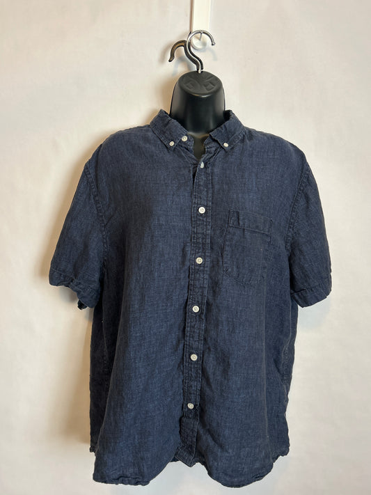 Banana Republic Denim Short Sleeve Button Up L