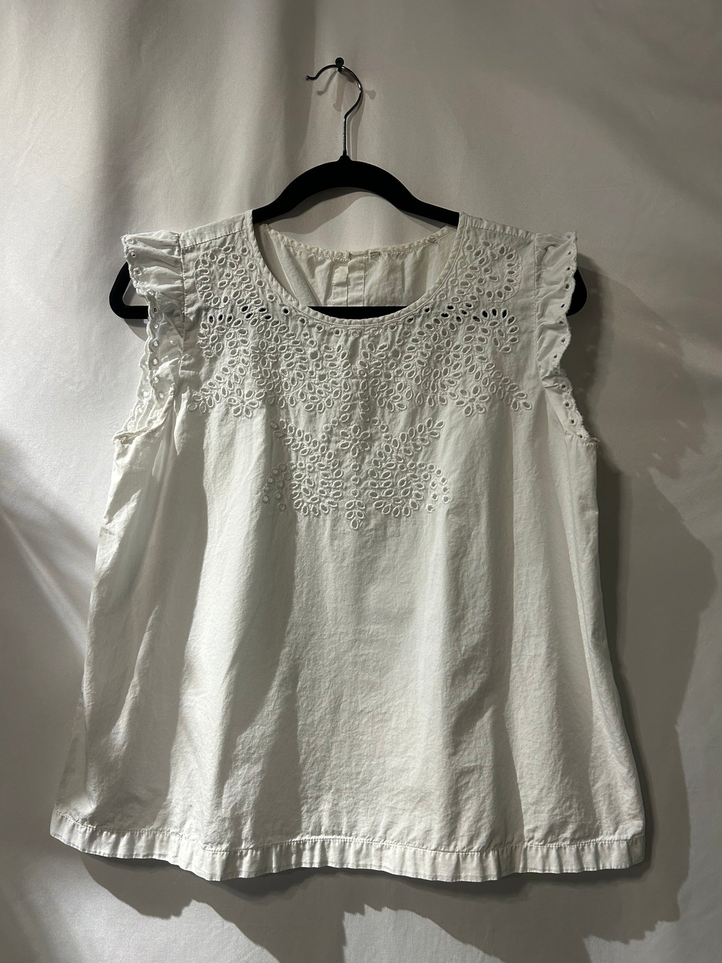 White Eyelet Tank M