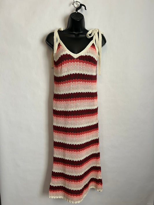 Zara Striped Crochet Maxi Dress S