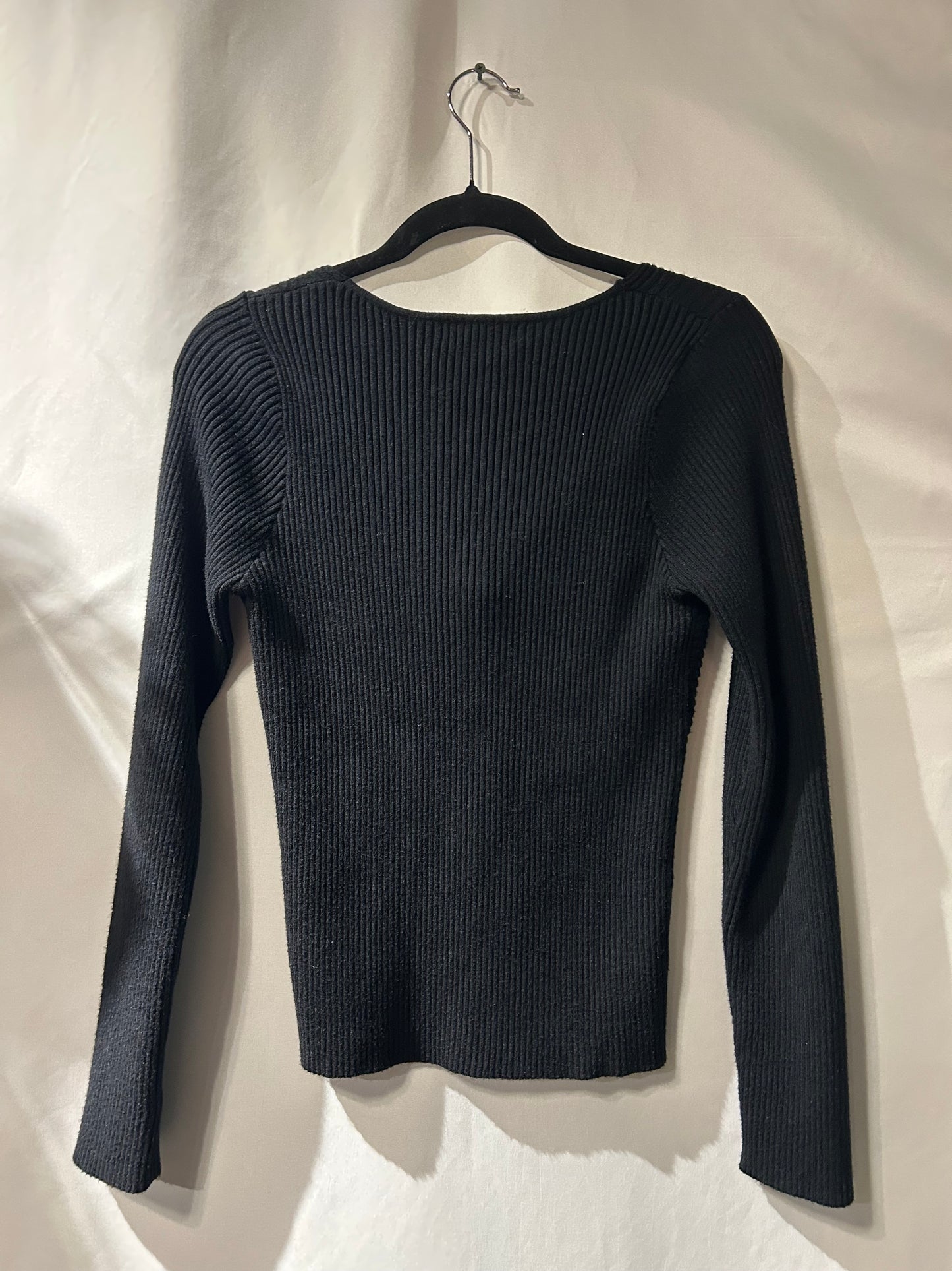 Lillusory Black Ribbed Long Sleeve XL