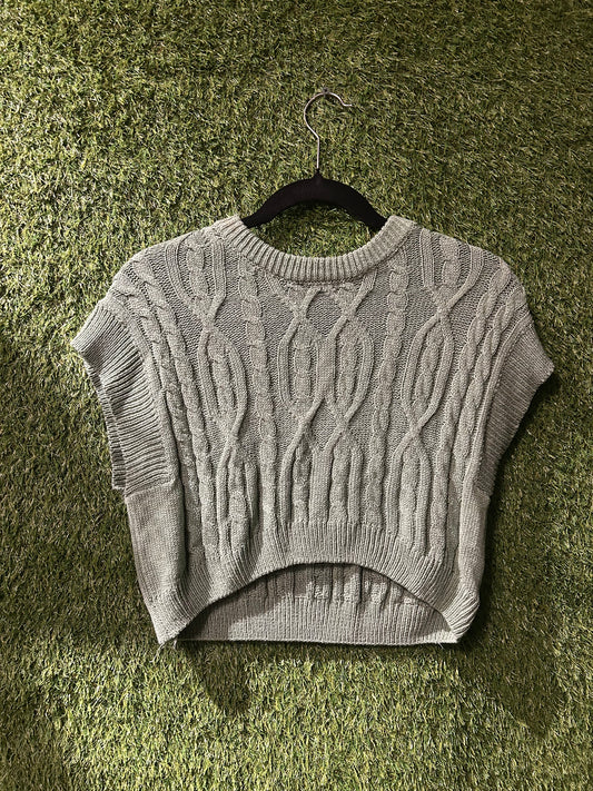 Mimosa Green Crop Sweater M