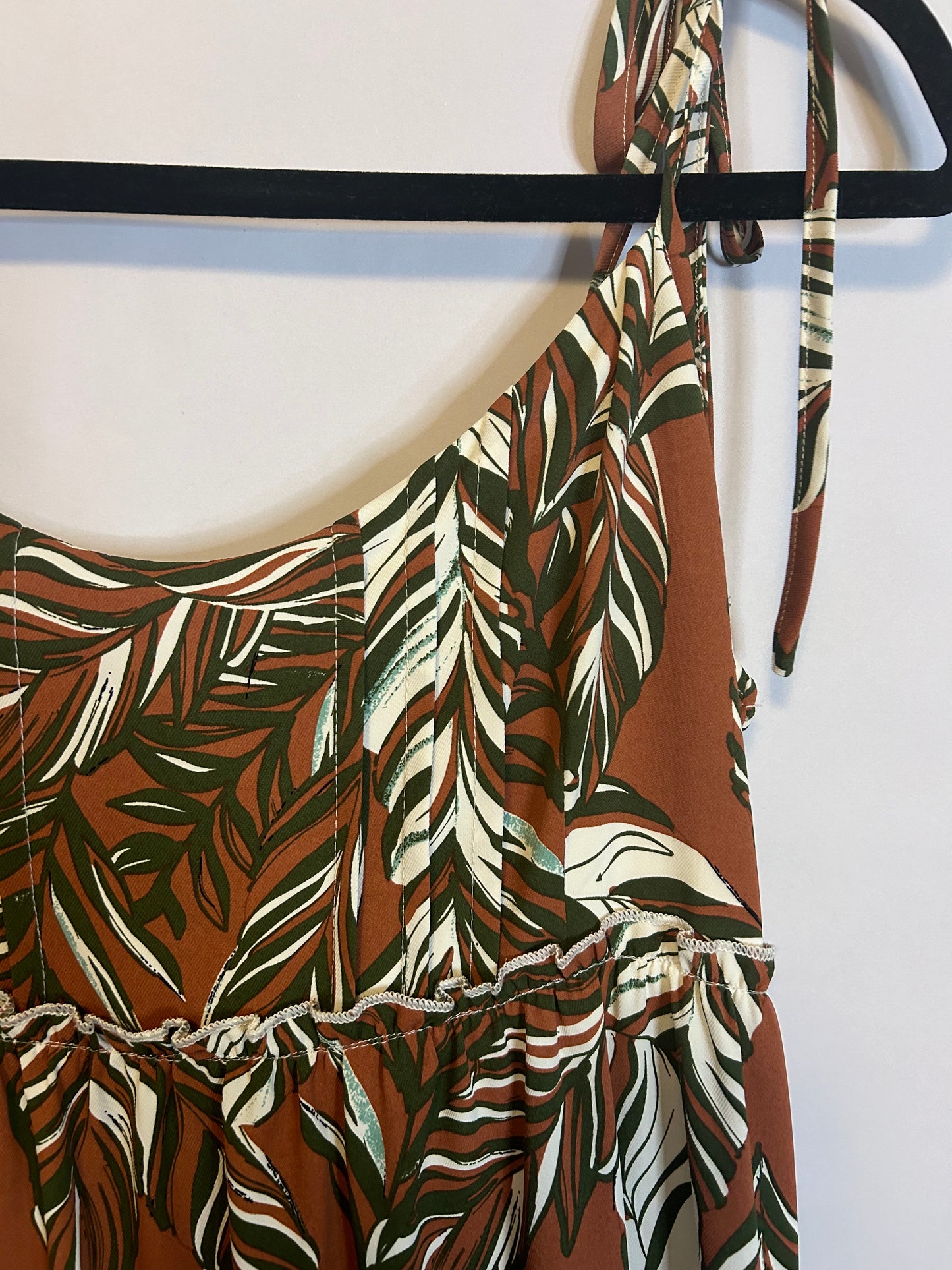 Akaiv Burnt Orange & Green Dress L