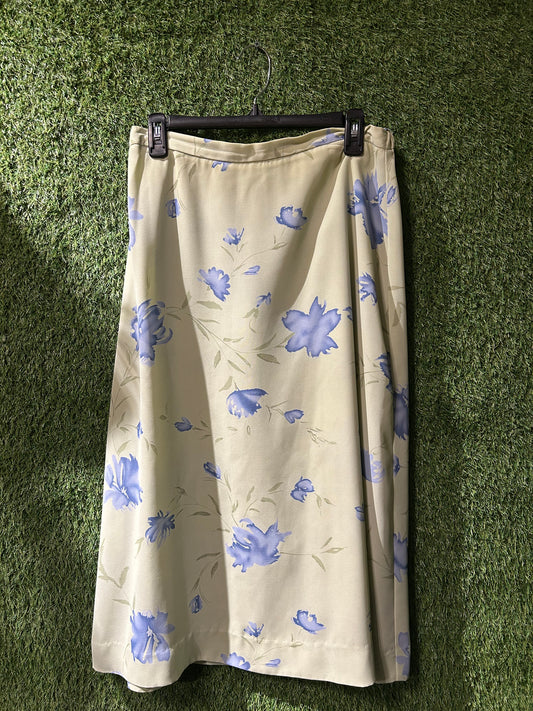 Cricket Lane Collection Floral Skirt Green & Blue 12