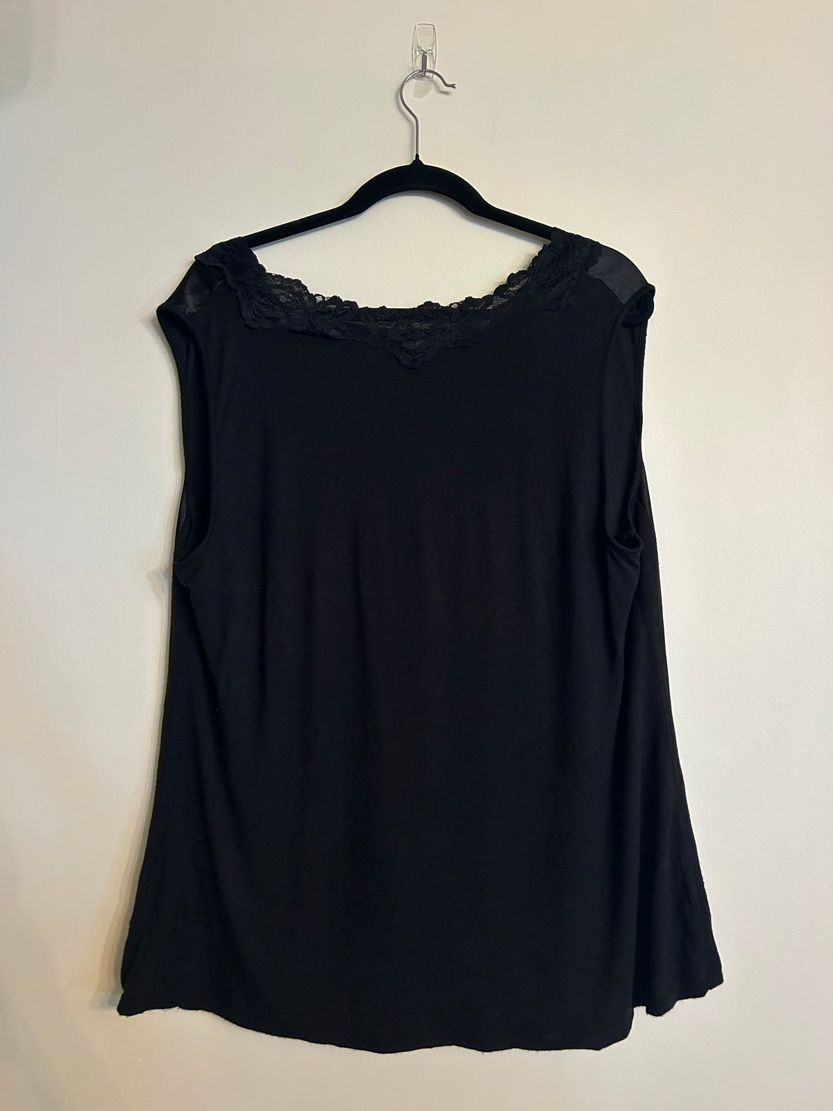 George Satin With Lace Trim V-Neckline 2X