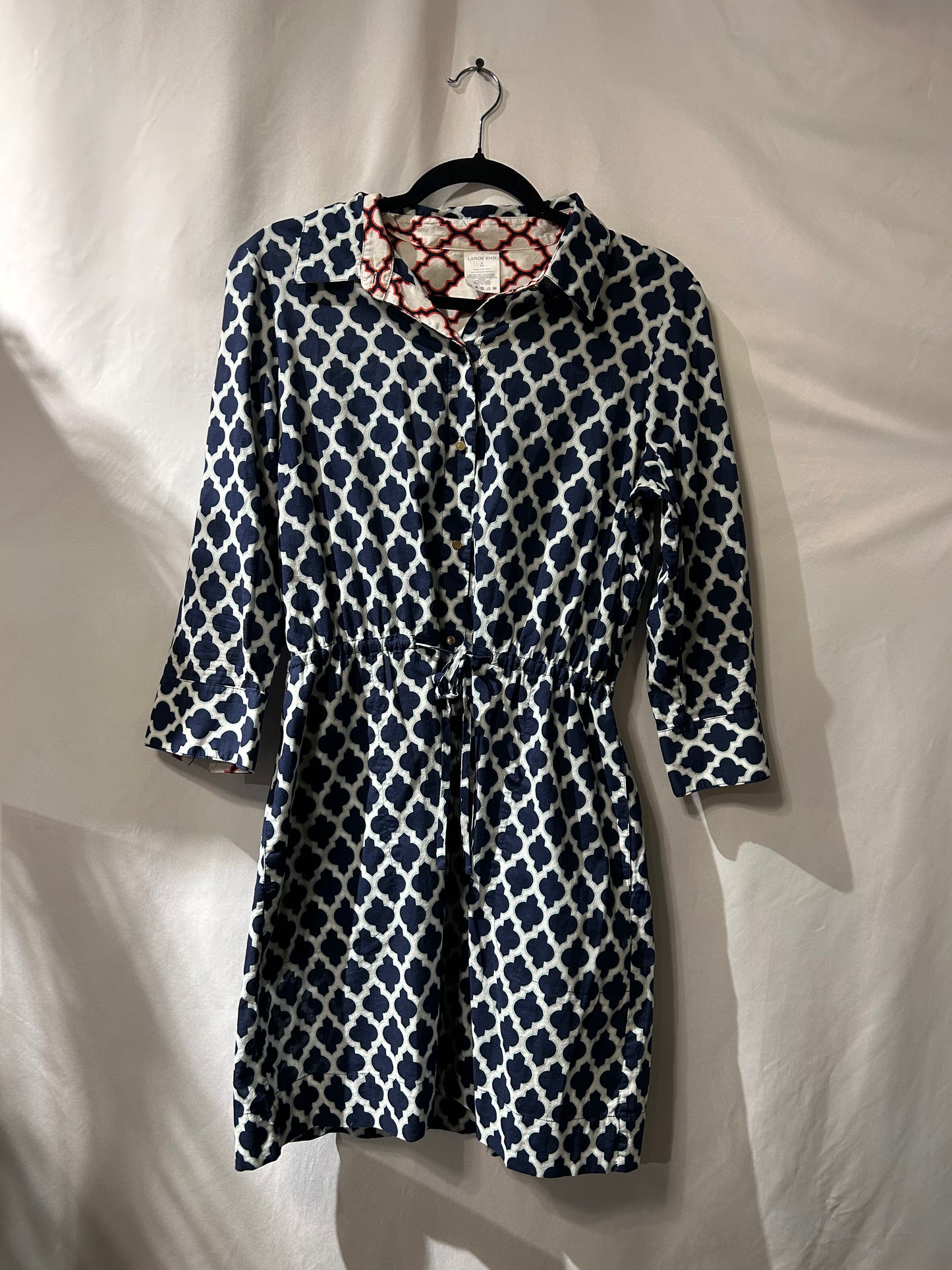 Land’s End Navy and White Dress S