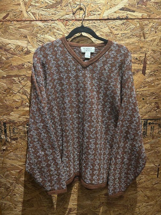 Heather Tweed Brown Sweater L