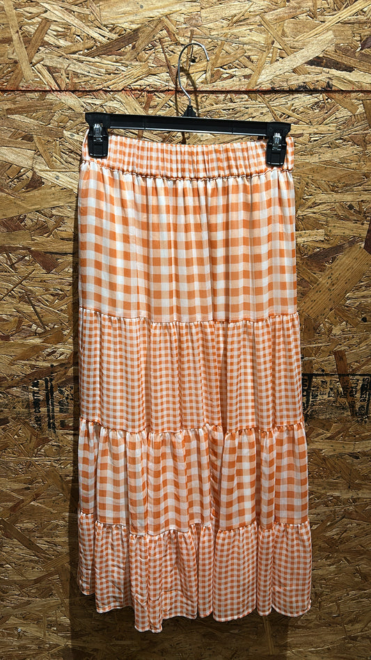 Lauren Conrad Gingham Maxi Skirt XS