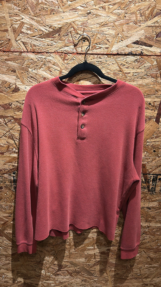 Schmidt Waffle Orange/Red Long Sleeve Button Up XL