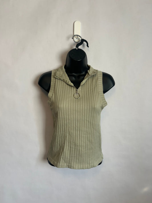 Bloom Seasons Zip Up Tank Sage Green L