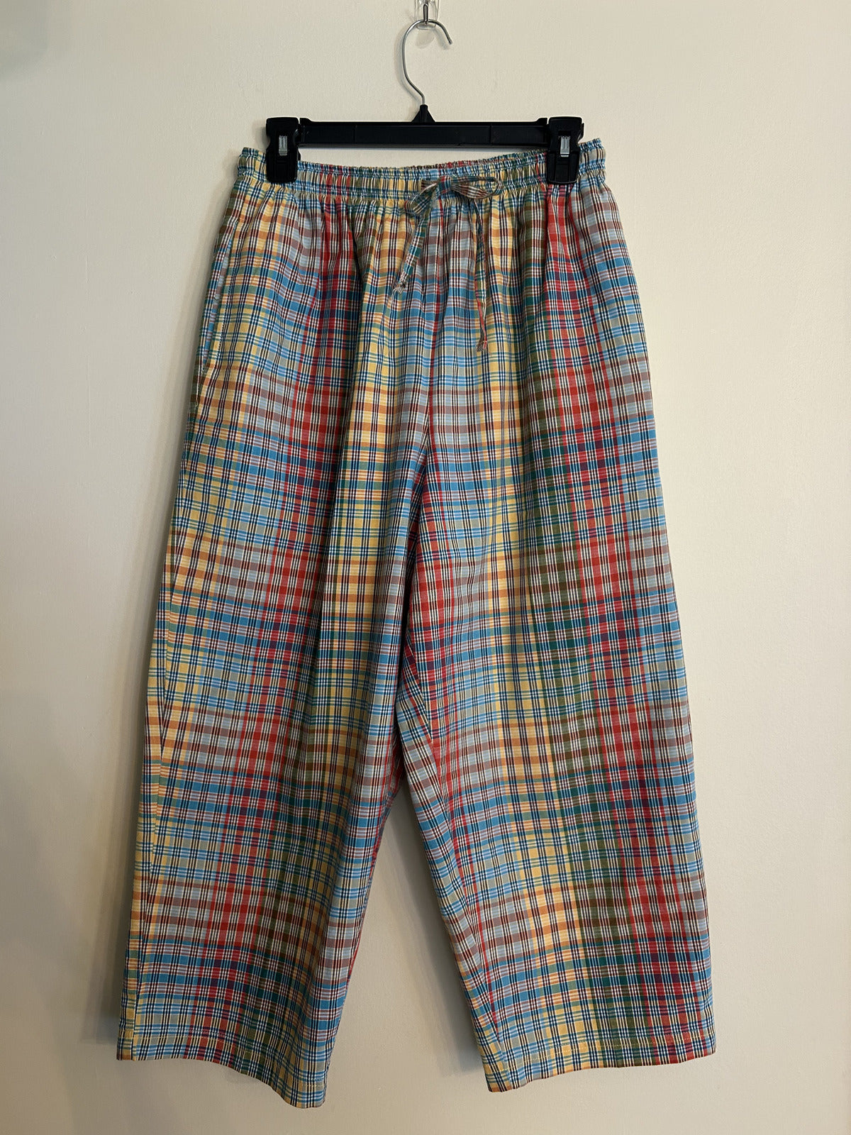 Vintage Onque Casuals Madras Plaid 100% Cotton Pants M/L
