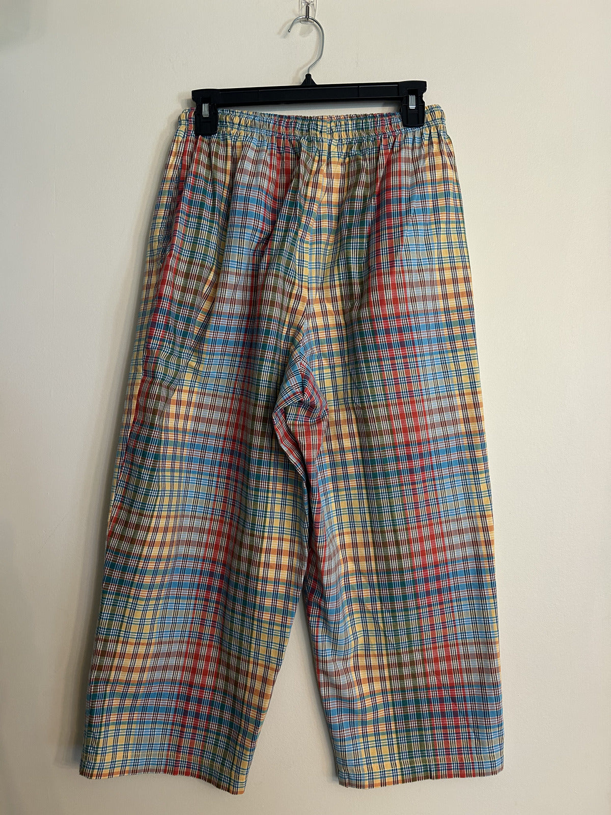 Vintage Onque Casuals Madras Plaid 100% Cotton Pants M/L
