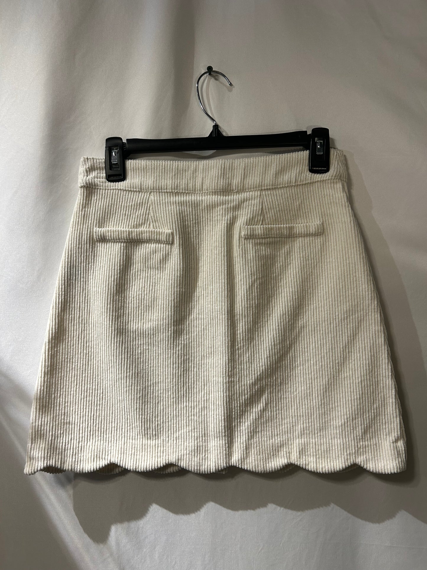 Day To Day Scalloped Corduroy Button-Up Skirt S