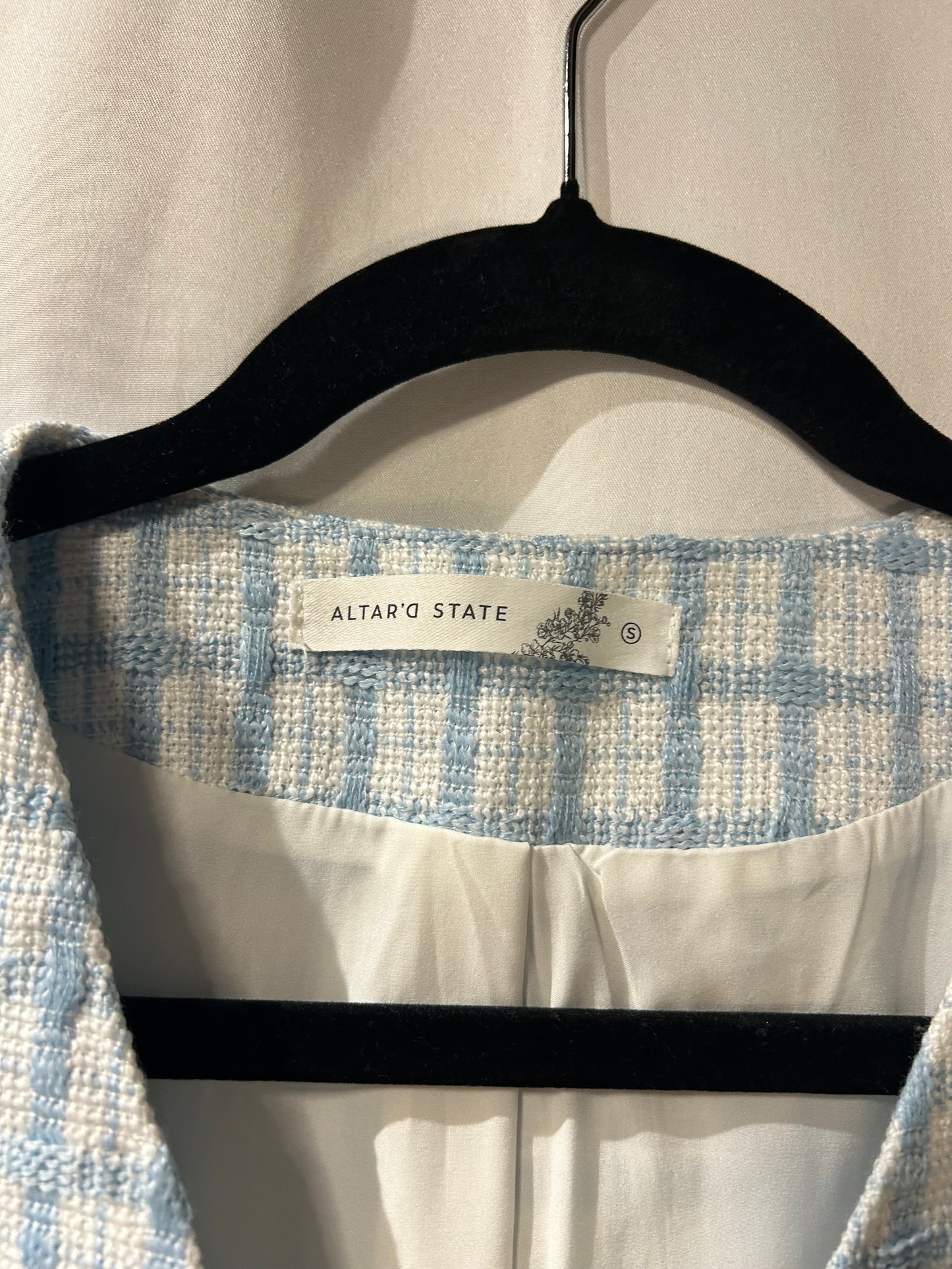 Altar'd State Tweed Plaid Vest & Shorts Set S
