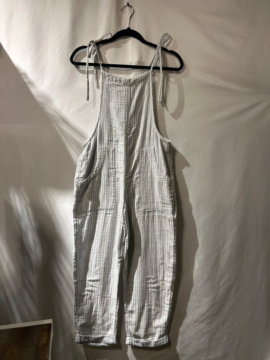 Aerie Lightweight Striped Overalls XS
