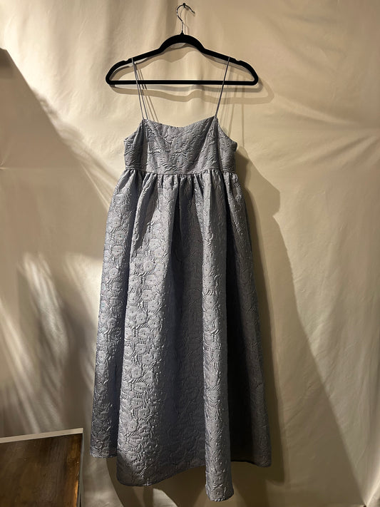Molly Green Babydoll Empire Waist Textured Periwinkle Dress S