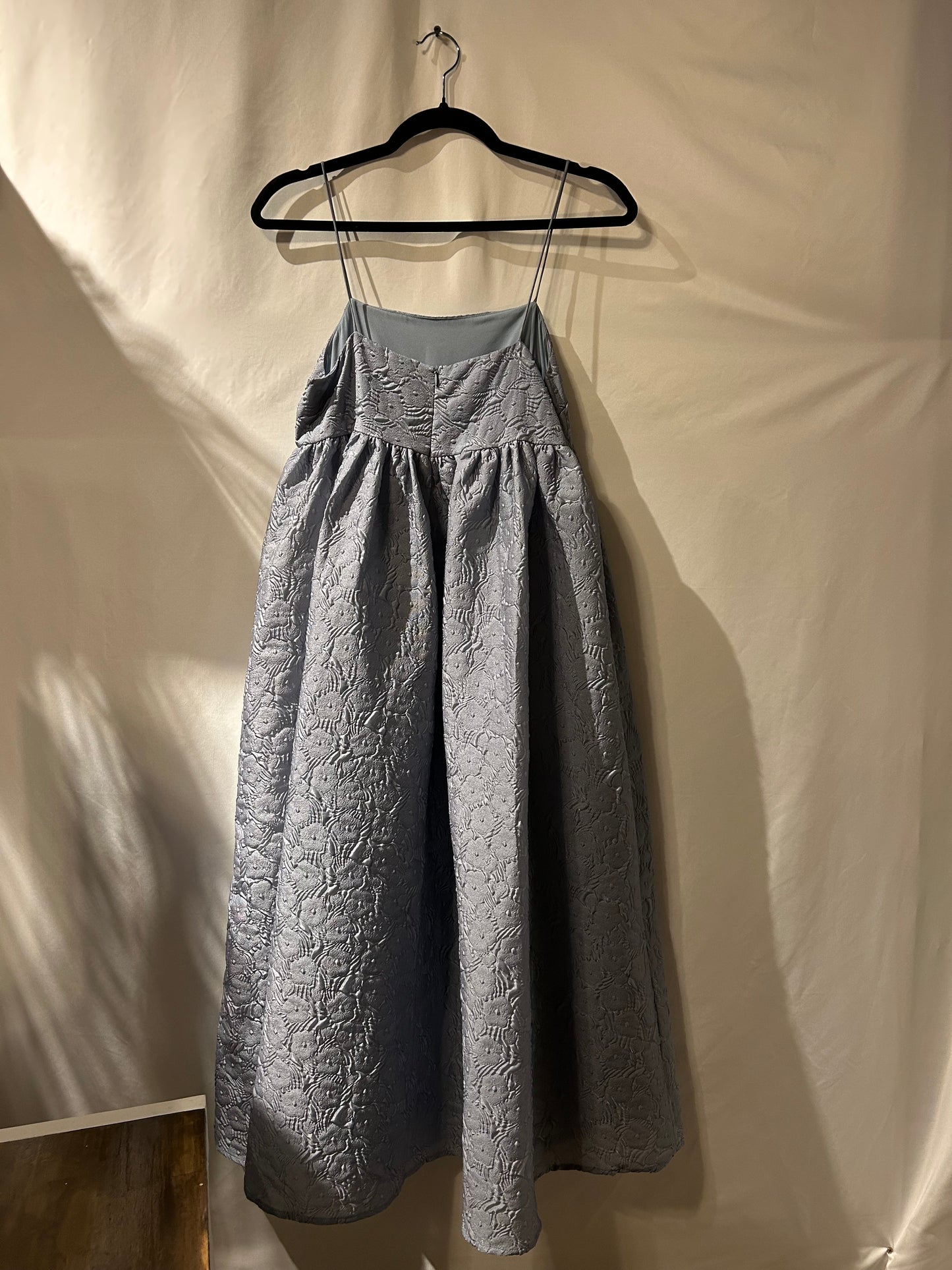 Molly Green Babydoll Empire Waist Textured Periwinkle Dress S