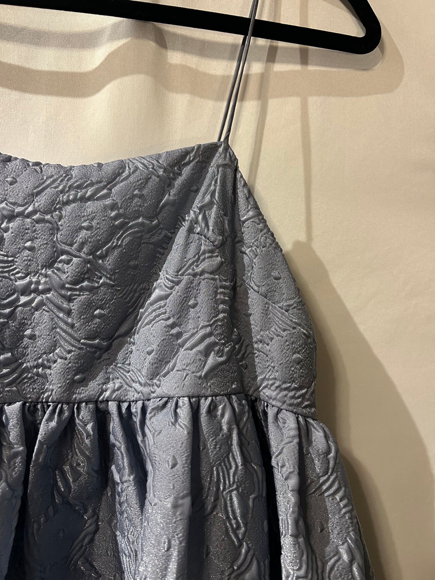 Molly Green Babydoll Empire Waist Textured Periwinkle Dress S